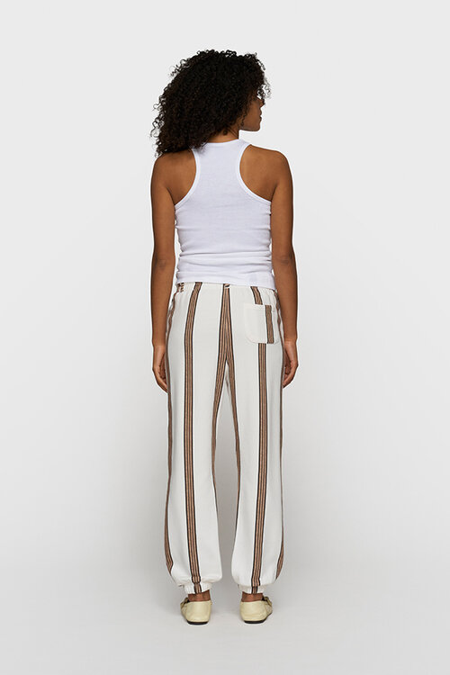 10Days Ecru Mid Jogger Streifen