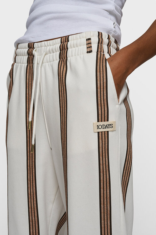 10Days Ecru Mid Jogger Streifen