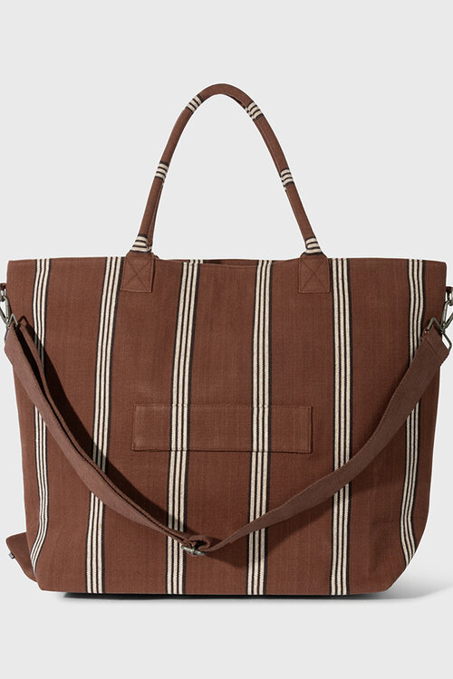 10Days Deep Brown Beach Shopper Streifen