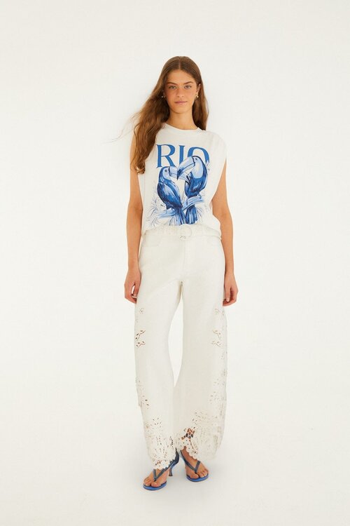 Farm Rio Off White Tank Top