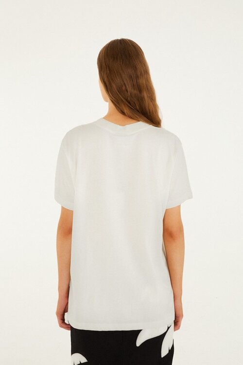 Farm Rio Off White Entspanntes T-Shirt