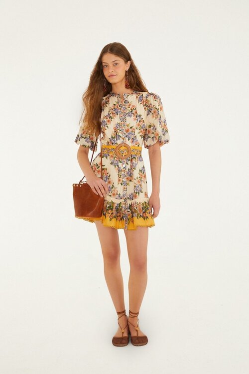 Farm Rio Off White Mini Kleid