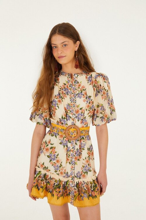 Farm Rio Off White Mini Kleid