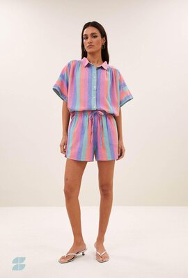 By Bar Verschiedene Farben Sunny Rainbow Pleats Bluse