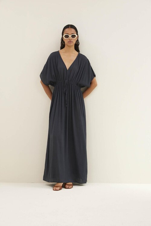 By Bar Dunkelgraues langes Kleid