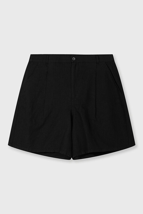 10Days Schwarze weite Shorts aus Leinen
