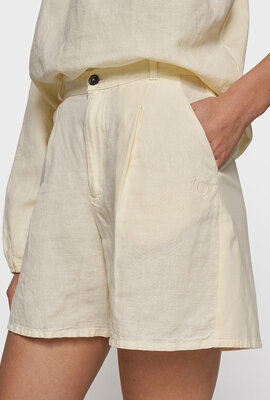 10Days Vanilleweite Shorts aus Leinen