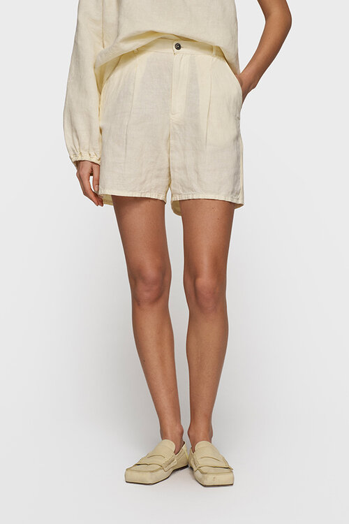 10Days Vanilleweite Shorts aus Leinen