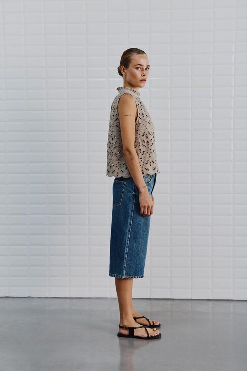 WITHBLACK Indigo WBLGALA BLUE HW DENIM BERMUDA