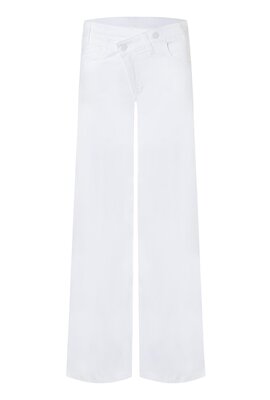 Cambio Weiße Baggy Asymmetrische Jeans