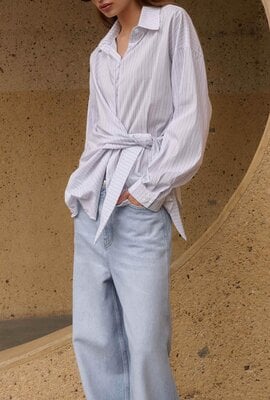 Club L'avenir Blau/weiße Bluse Juliette