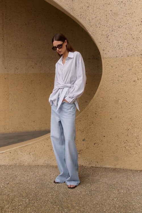 Club L'avenir Blau/weiße Bluse Juliette