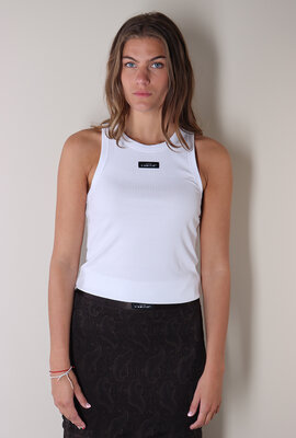 Haute L'Amitie Weißes Rib-Abzeichen Tanktop