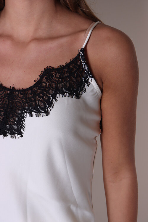 Haute L'Amitie Off White Naomi Asym Lingerie Top