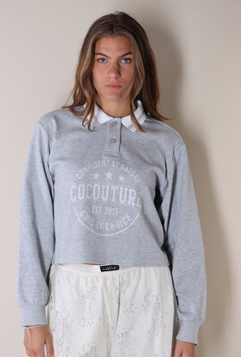 Co'couture Graues Dengi Polo-Sweatshirt