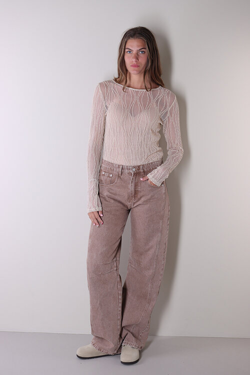 Co'couture Sand Marcy Mesh Bluse