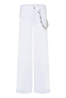 Cambio Weiße Baggy-Jeans