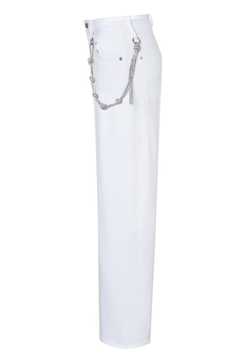 Cambio Weiße Baggy-Jeans