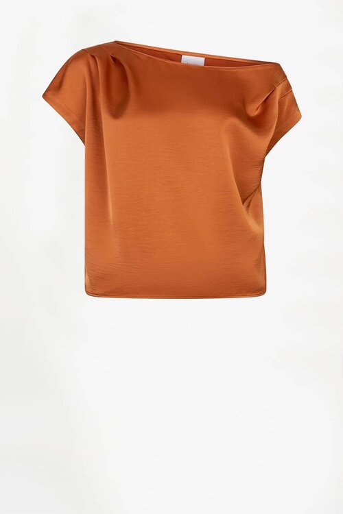 Dante 6 Orange Roam Satin-Top mit fließendem Stoff