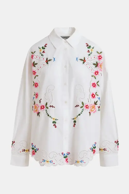 Essentiel Antwerp Off White Weiße Bluse mit Blumen