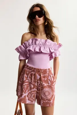 Essentiel Antwerp Rosa und braune Shorts