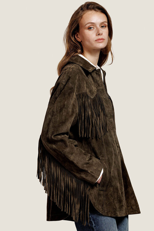 Alter Ego Kaki Wildlederjacke