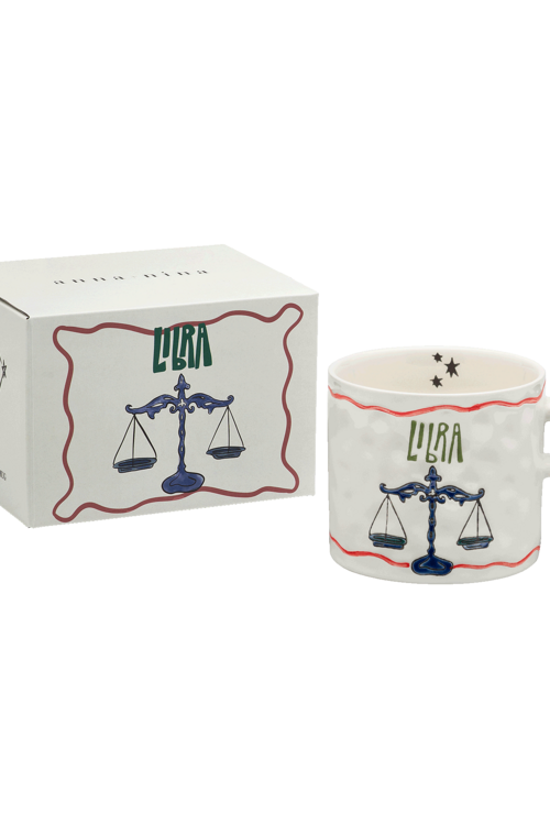Anna & Nina Weiße Zodiac Waage Teetasse