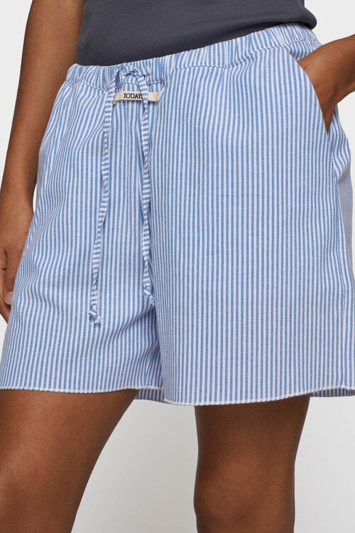 10Days Baumwollshorts Streifen blau