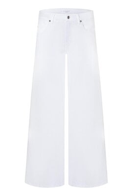 Cambio Weiße Palazzo Leinen Tencel Jeans