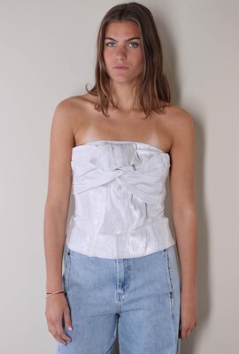 Co'couture Silberne Bia trägerloses Top