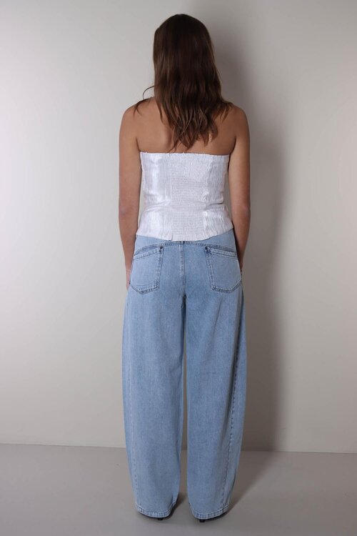 Co'couture Silberne Bia trägerloses Top