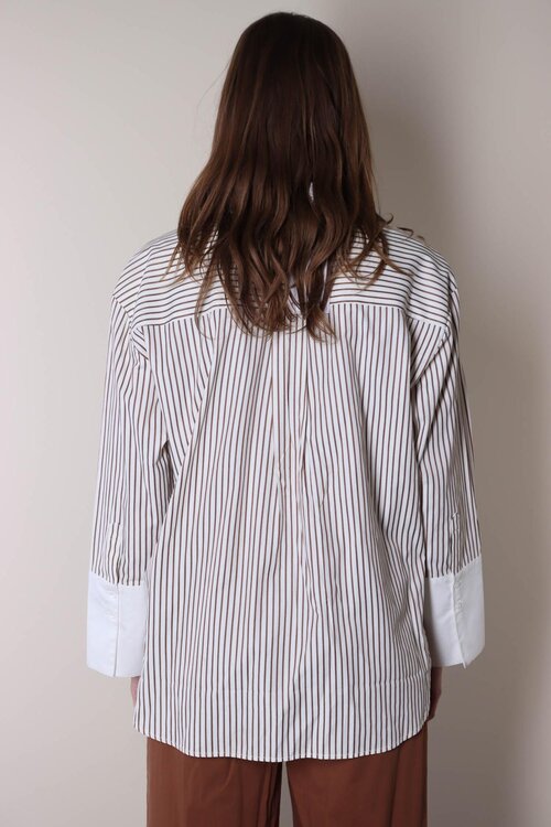 Co'couture Braun/Weißes Avara-Hemd