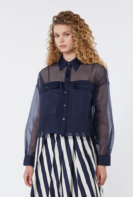 Max Mara Weekend Marineblaue Bluse
