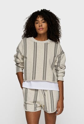 10Days Soft White Melee einfacher Pullover Streifen