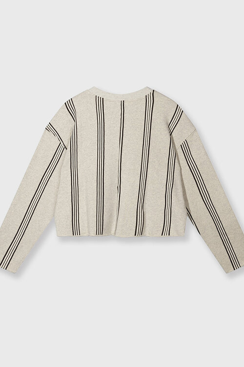 10Days Soft White Melee einfacher Pullover Streifen