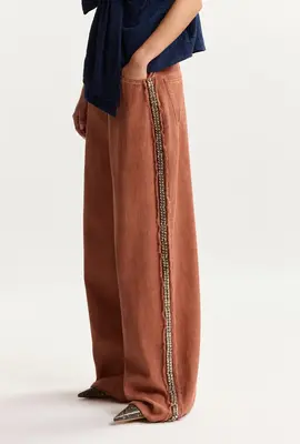 Essentiel Antwerp Altrosa Weite Jeans mit hoher Taille