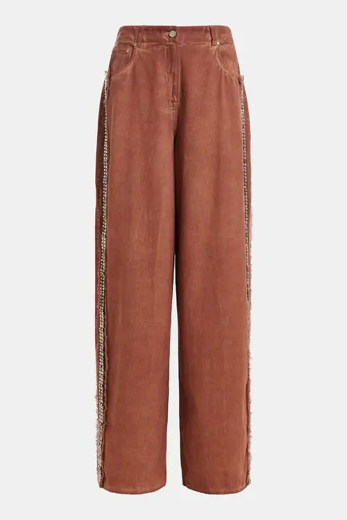 Essentiel Antwerp Altrosa Weite Jeans mit hoher Taille