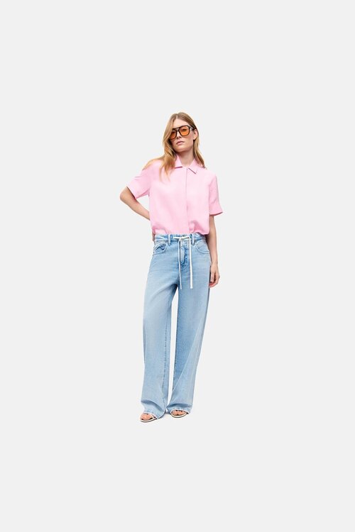 Cambio Indigo Baggy Wide Leg Jeans