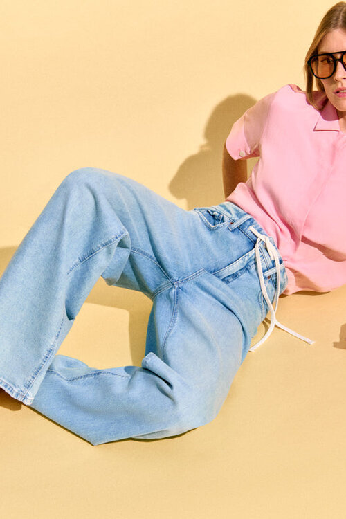 Cambio Hellblaue Baggy-Jeans