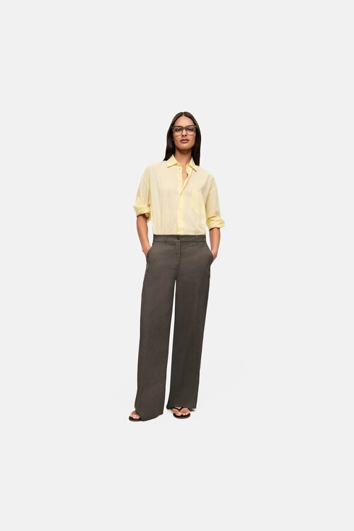 Cambio Braune Adrienne Leinenhose