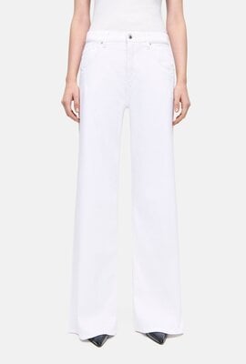 Cambio Weiße Palazzo Leinen Tencel Jeans