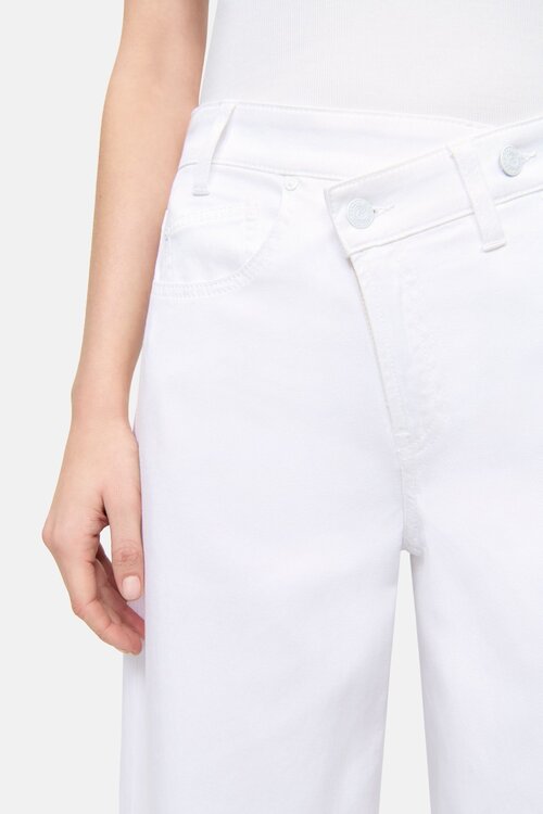 Cambio Weiße Baggy Asymmetrische Jeans
