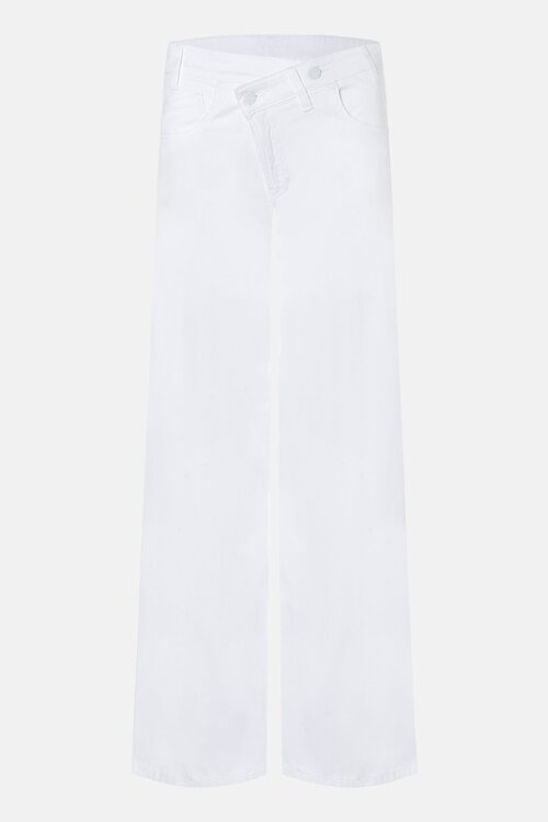 Cambio Weiße Baggy Asymmetrische Jeans