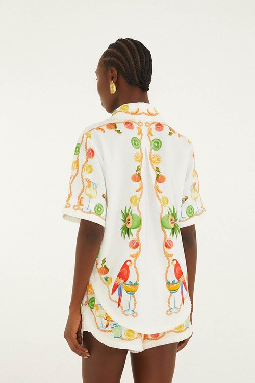 Farm Rio Off White Biricutico Schalbluse