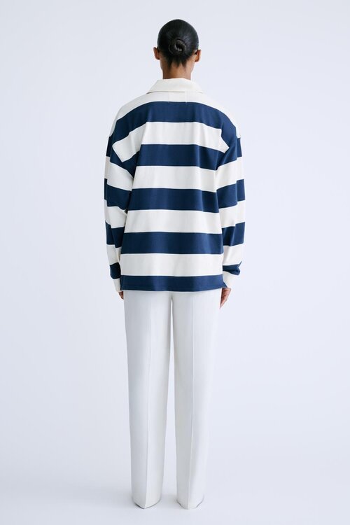 Love Stories Paul Polo Pullover blau weiß