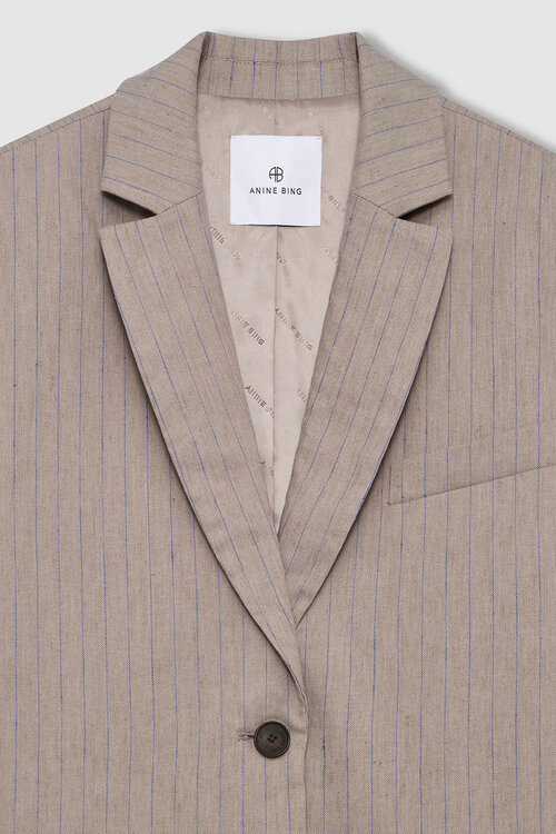 Anine Bing Quinn Blazer Taupe/Blau