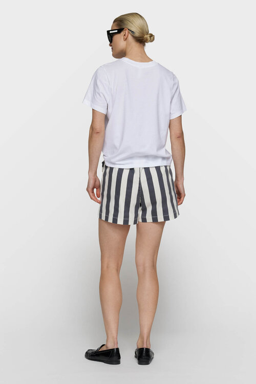10Days Ecru/blaue Utility-Shorts mit Streifen