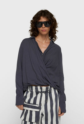 10Days Wickelbluse stahlblau