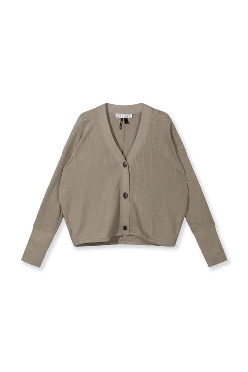 10Days v-neck mesh cardigan fog
