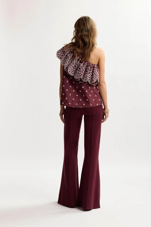 Essentiel Antwerp Hose mit weitem Bein bordeaux
